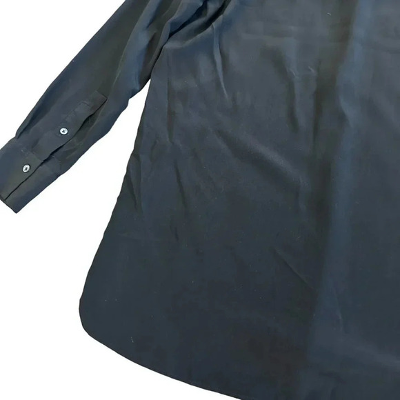 Babaton Aritzia 100% Silk Blouse Black Henley Flowy Wide Fit Small Women's - Picture 8 of 11